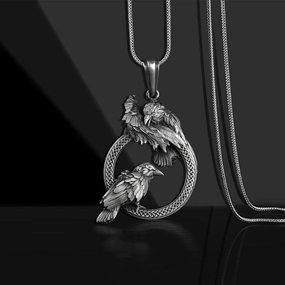 European And American Retro Men's Tide Necklace Bird's Nest Pendant Necklace 