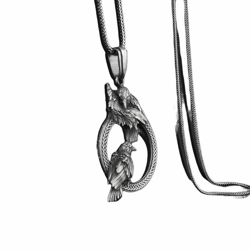European And American Retro Men's Tide Necklace Bird's Nest Pendant Necklace