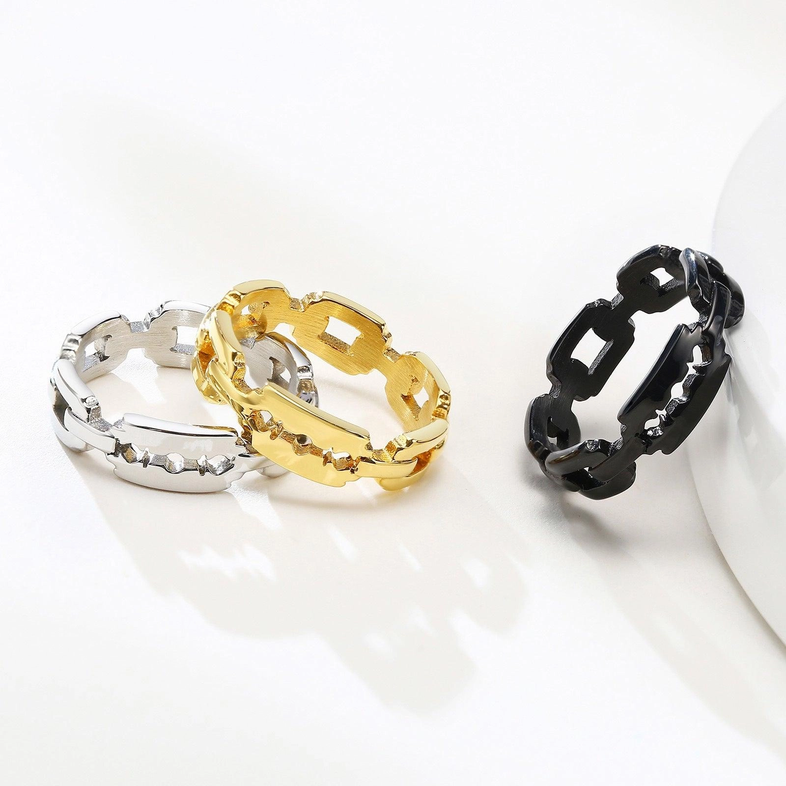 European And American Trendy Black Blade Titanium Steel Ring
