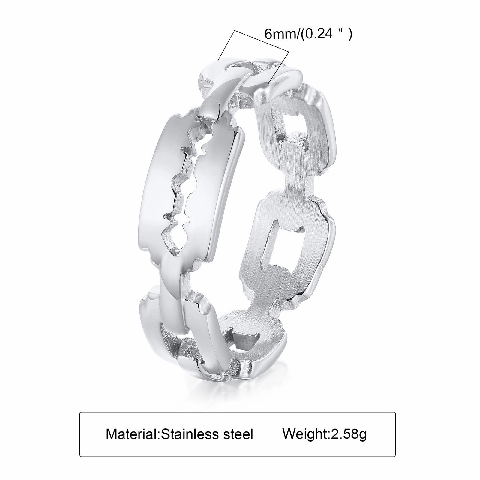European And American Trendy Black Blade Titanium Steel Ring