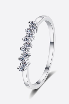 Eye-Catching 925 Sterling Silver Moissanite Ring 