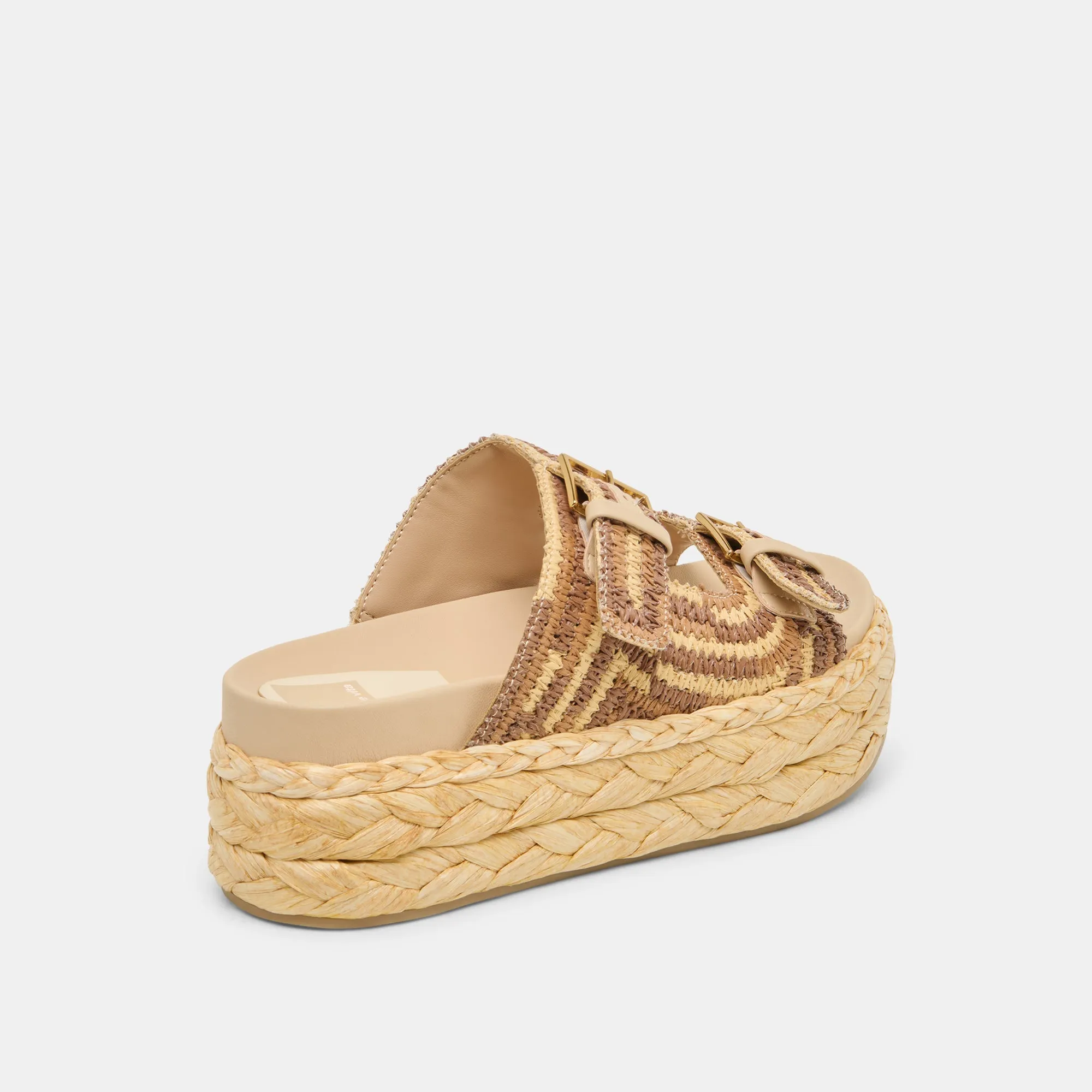 FALYN SANDALETTEN BRAUN NATUR GEFLOCHTENE RAFFIA