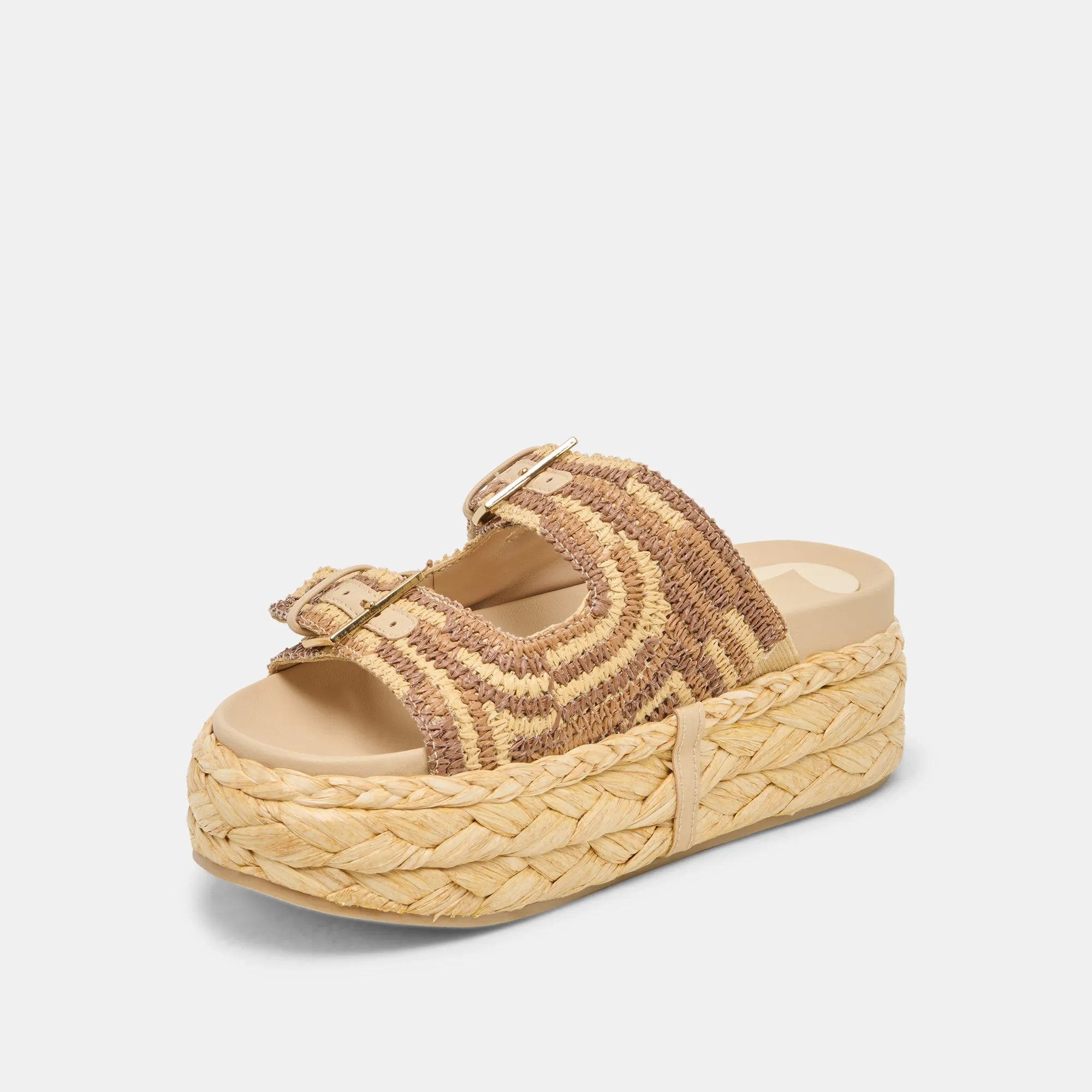 FALYN SANDALETTEN BRAUN NATUR GEFLOCHTENE RAFFIA