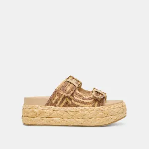 FALYN SANDALETTEN BRAUN NATUR GEFLOCHTENE RAFFIA