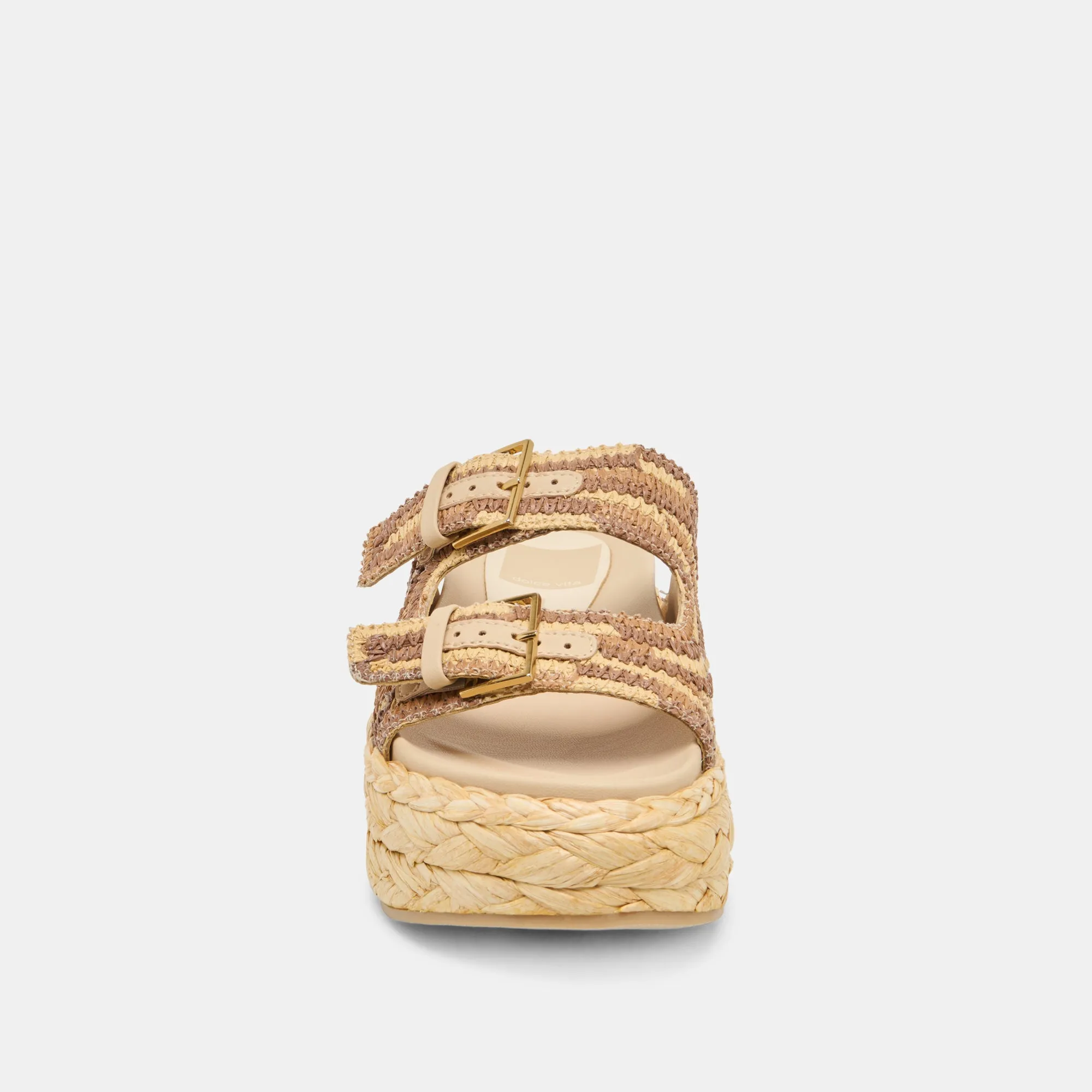 FALYN SANDALETTEN BRAUN NATUR GEFLOCHTENE RAFFIA