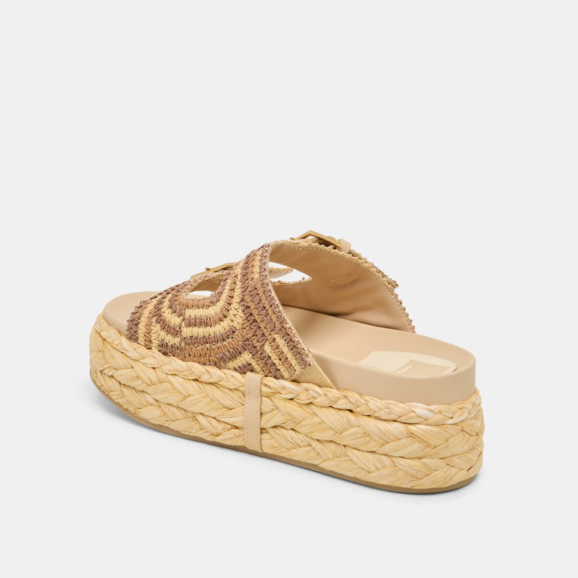 FALYN SANDALETTEN BRAUN NATUR GEFLOCHTENE RAFFIA