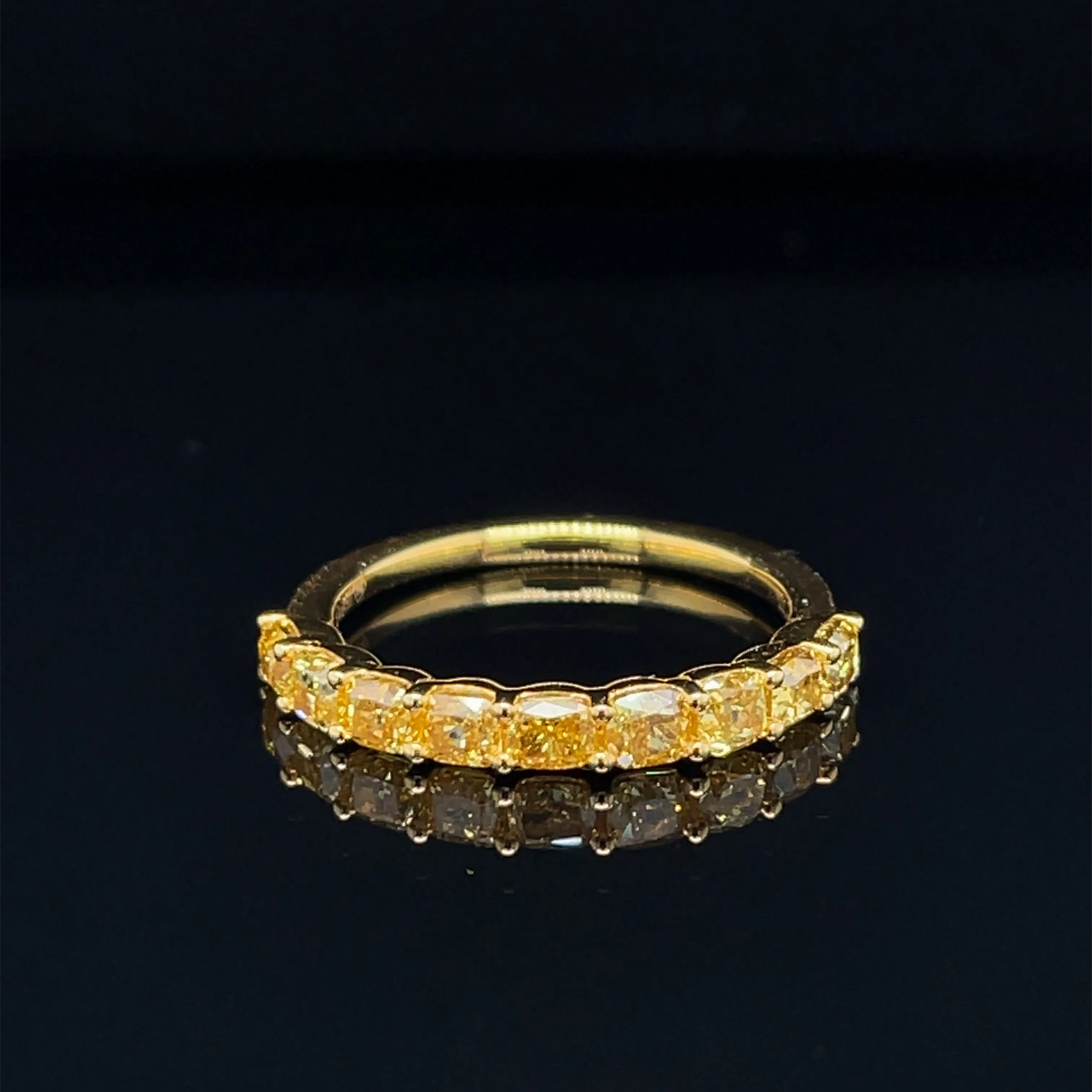Fancy Yellow Diamond  Eternity Wedding Ring in 18k Yellow Gold m- #556 - RGDIA671390