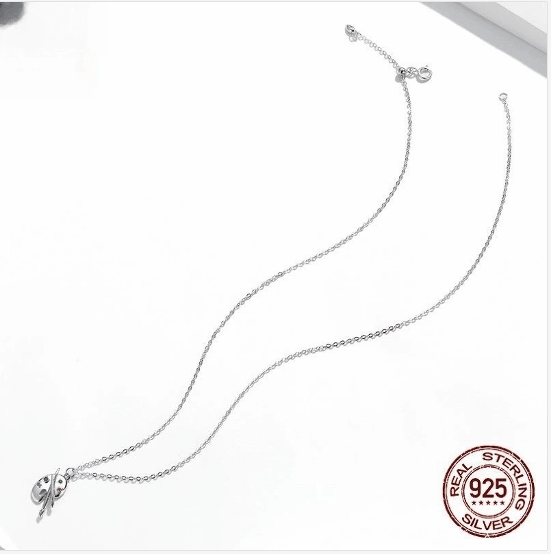 Fashion Art Life S925 Silver Female Popular White Gold Plated Simple Palette Necklace