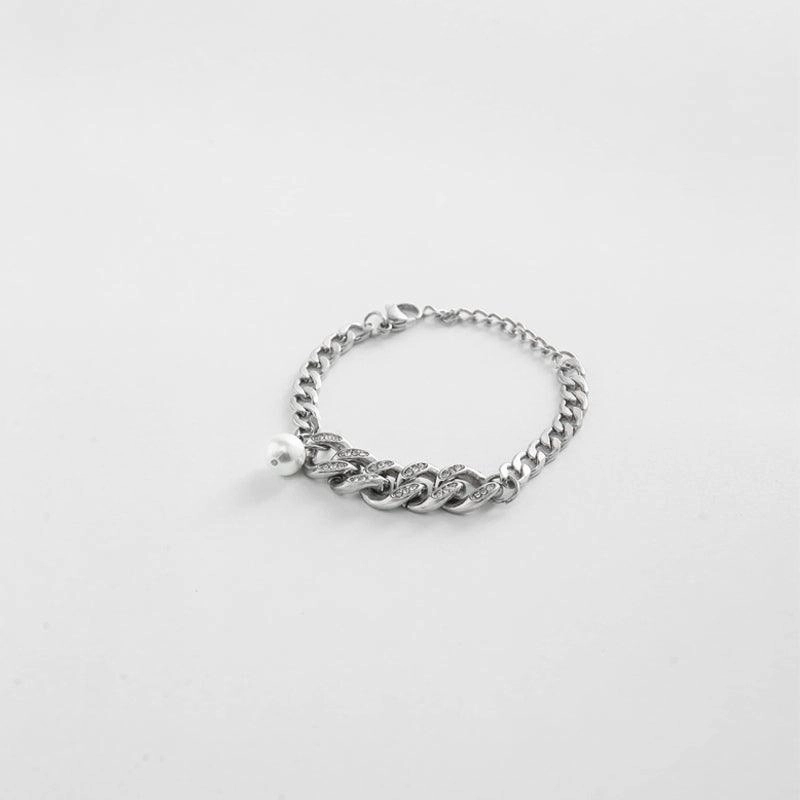 Fashion Cuban Pearl Splice Street Versatile Jewelry Bracelet