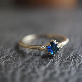 Fashion Personality Simple Zirconium Gold Plated Ring 