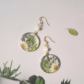 Fashion Resin Natural Plant Earrings 