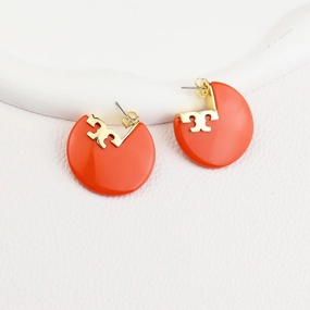 Fashion Resin Semicircle Irregular Letter Earrings 