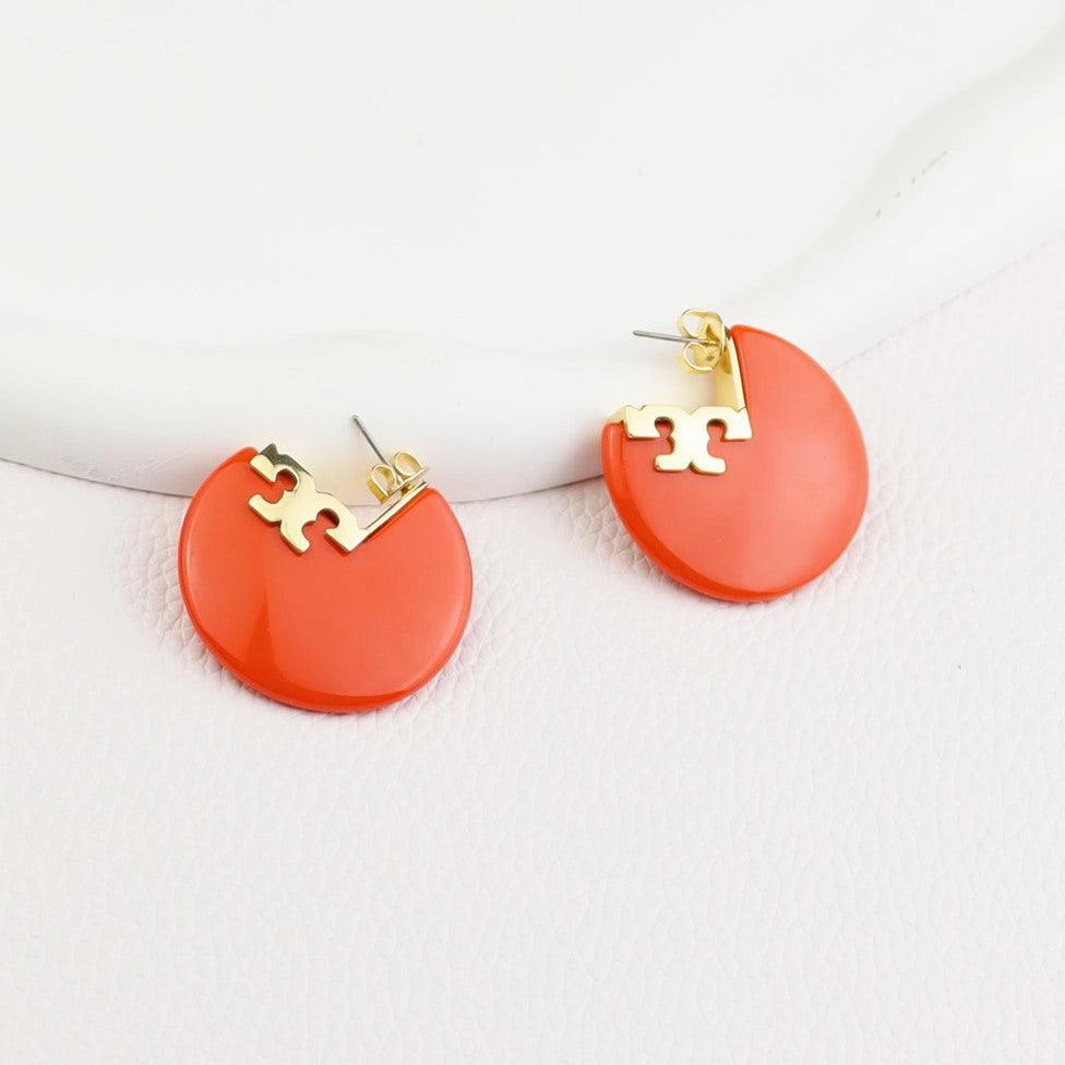 Fashion Resin Semicircle Irregular Letter Earrings