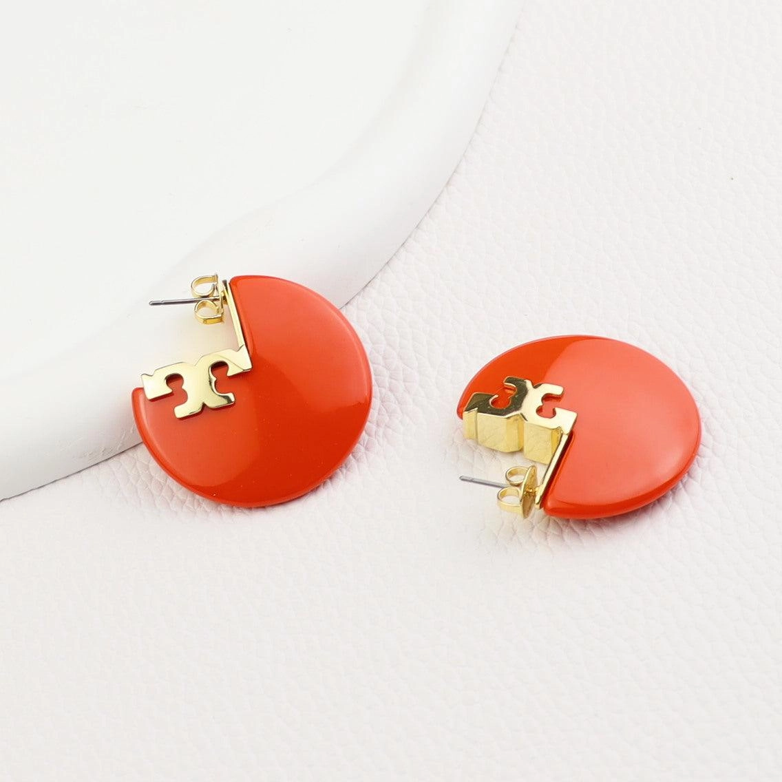 Fashion Resin Semicircle Irregular Letter Earrings