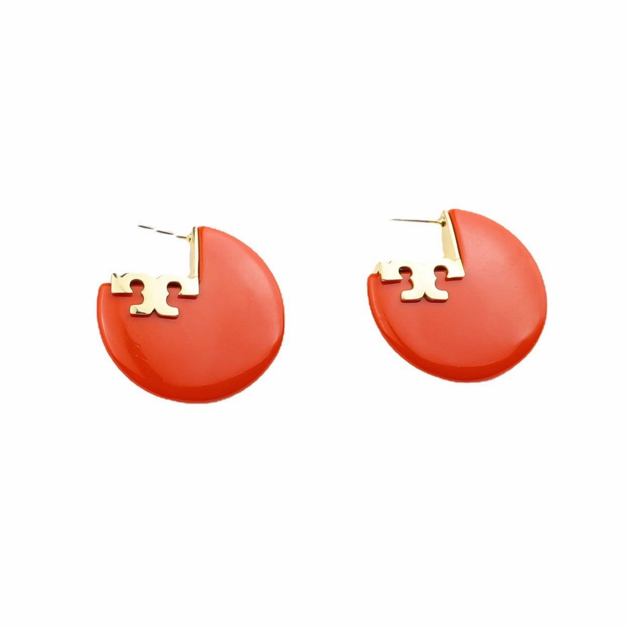 Fashion Resin Semicircle Irregular Letter Earrings