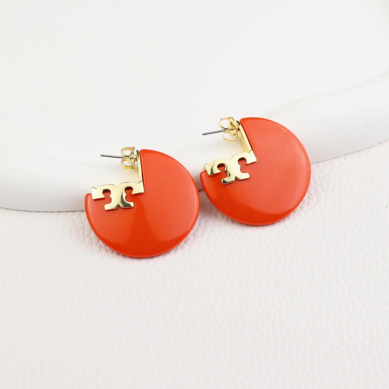 Fashion Resin Semicircle Irregular Letter Earrings