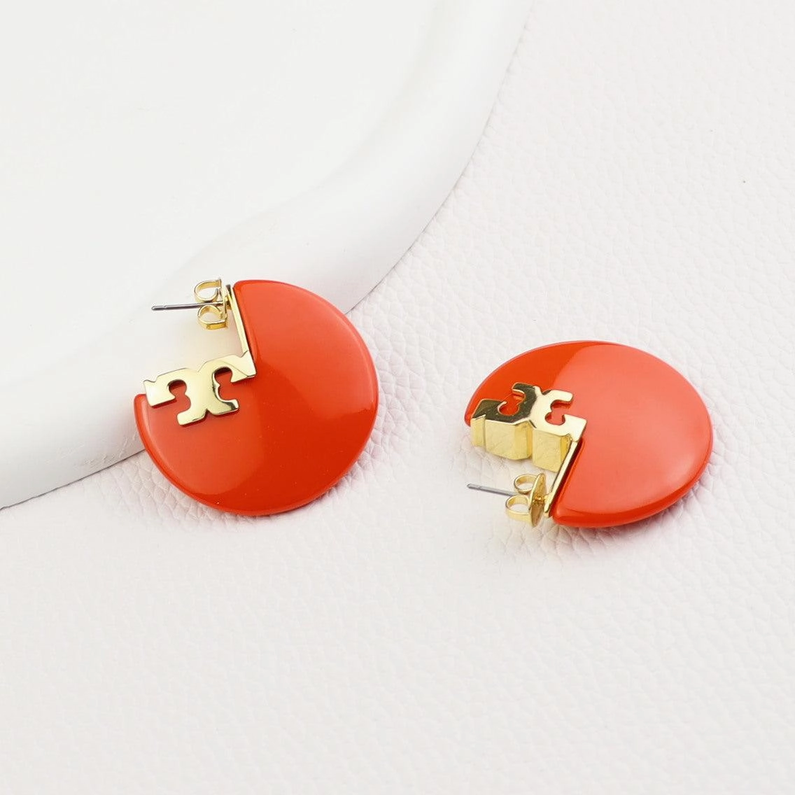 Fashion Resin Semicircle Irregular Letter Earrings