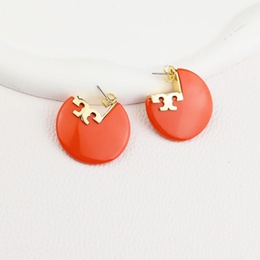 Fashion Resin Semicircle Irregular Letter Earrings 