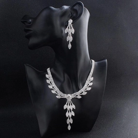 Fashion Rhinestone Jewelry Set Women's Handmade 