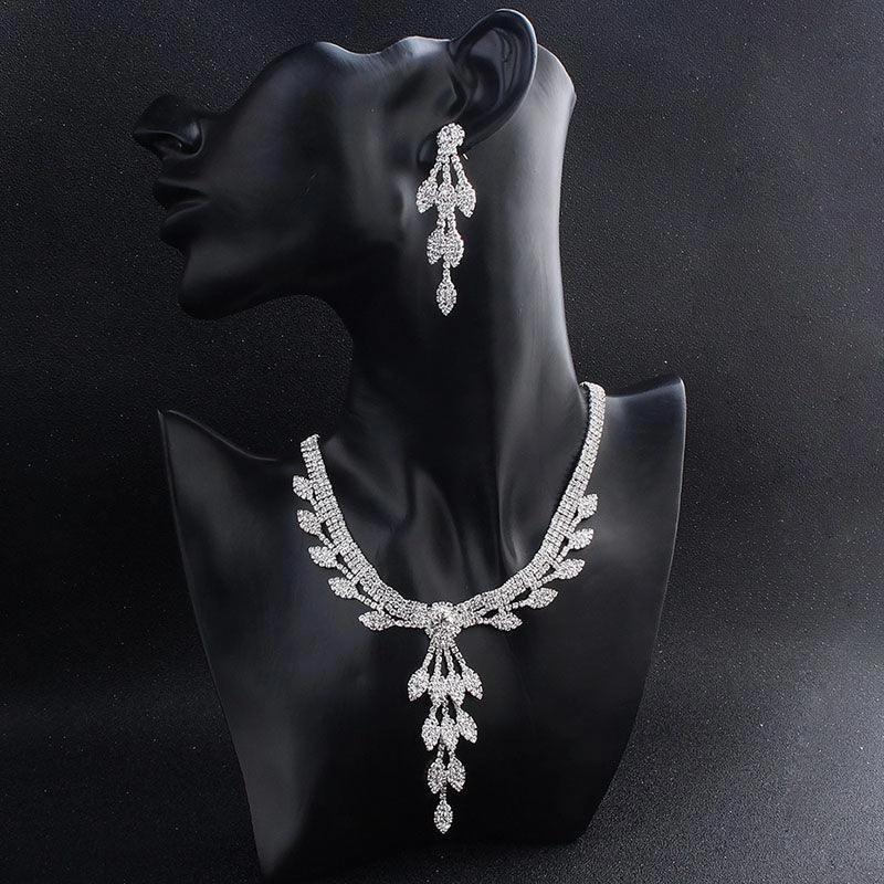 Fashion Rhinestone Jewelry Set Women's Handmade 