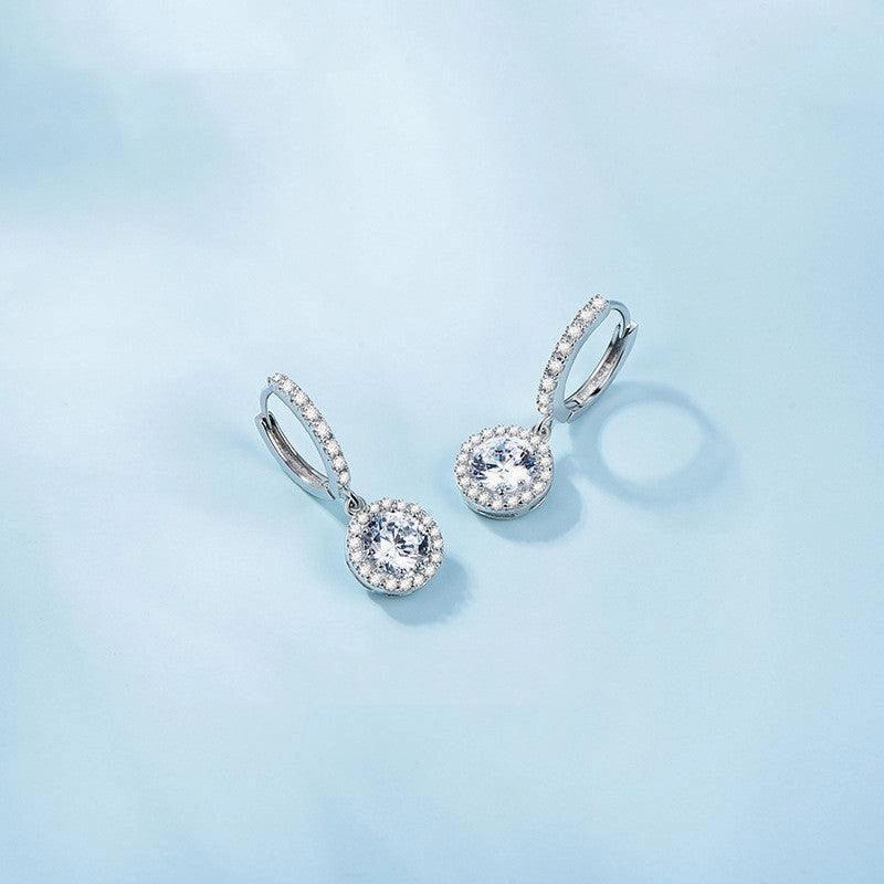 Fashion Sterling Silver Earrings Electroplated Round