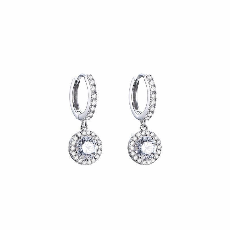 Fashion Sterling Silver Earrings Electroplated Round