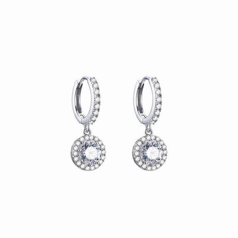 Fashion Sterling Silver Earrings Electroplated Round