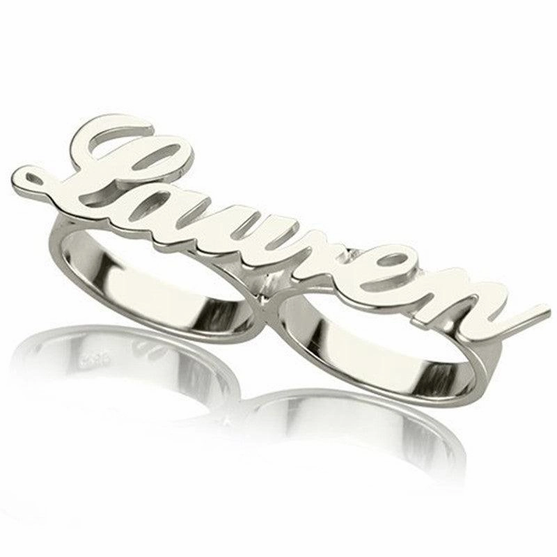 Fashionable Stainless Steel Personalized Double Ring