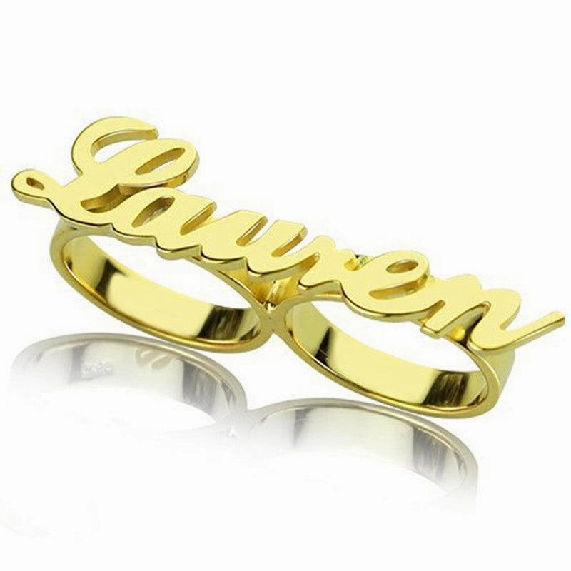 Fashionable Stainless Steel Personalized Double Ring