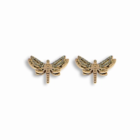 Ferre Milano Earrings Full Ip Rosegold Coated With Stone/ Butterfly Design 