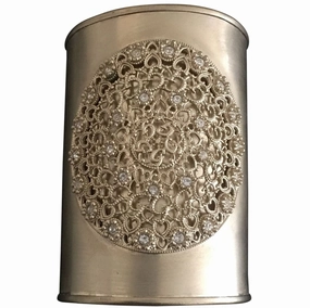 Filigrane Cuff with Swarovsky Crystals Satin Bronze Colour hand-chain-bracelet  