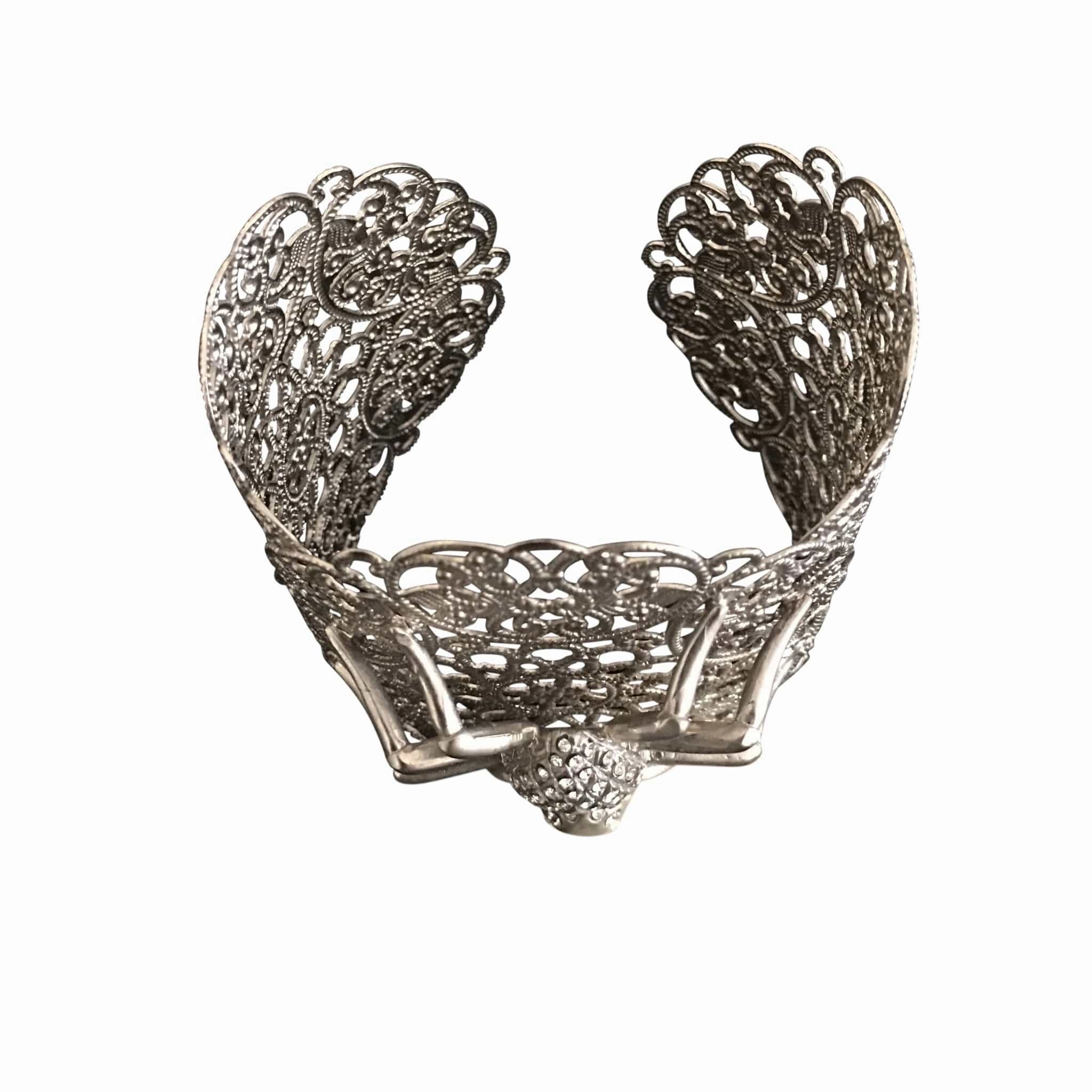 Filigree Spider Cuff Embellished With Swarovsky Crystals