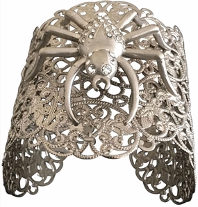 Filigree Spider Cuff Embellished With Swarovsky Crystals hand-chain-bracelet  