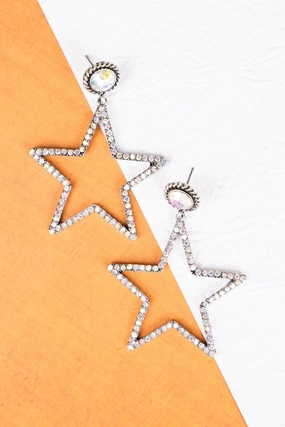 First Star I See Tonight Crystal Earrings texture-rose-gold  