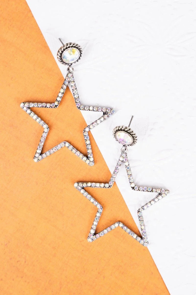 First Star I See Tonight Crystal Earrings texture-rose-gold  