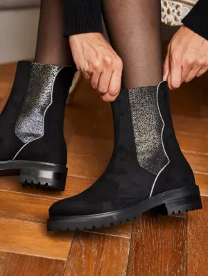 Vergängliche Recycelte Vegane Wildleder Chelsea Stiefel | Schwarz
