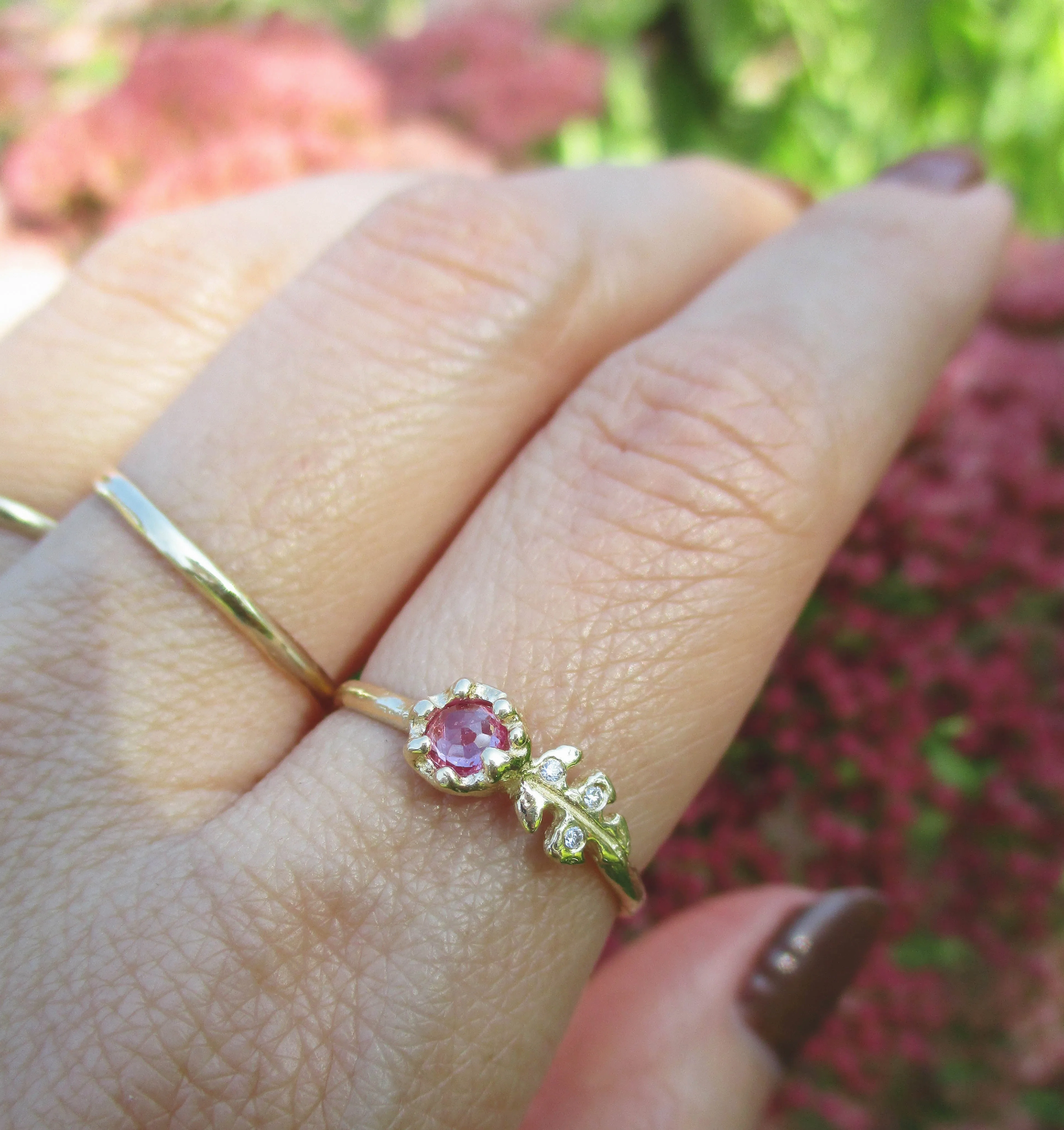 Floret Pink Sapphire Ring