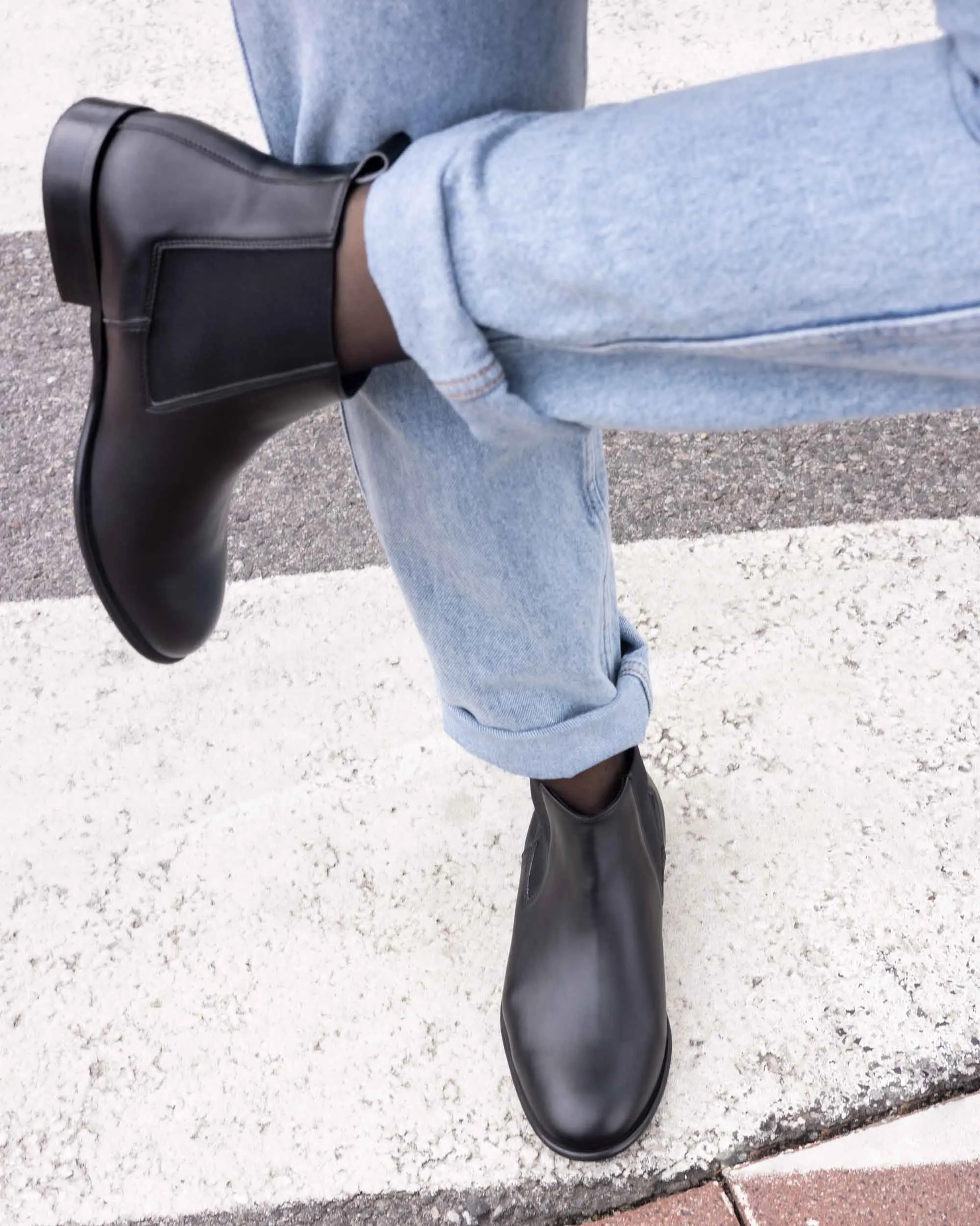 Flossy Vegan-Leder Chelsea Boots | Schwarz