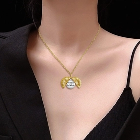 Flower Shaped Necklace Female Sunflower Collarbone Chain 