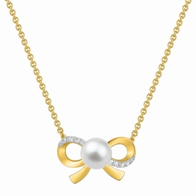 Fontenay Paris Gold Women's Plated 40 cm Necklace with a White Pearl and Zirconia fashion-jewelry  