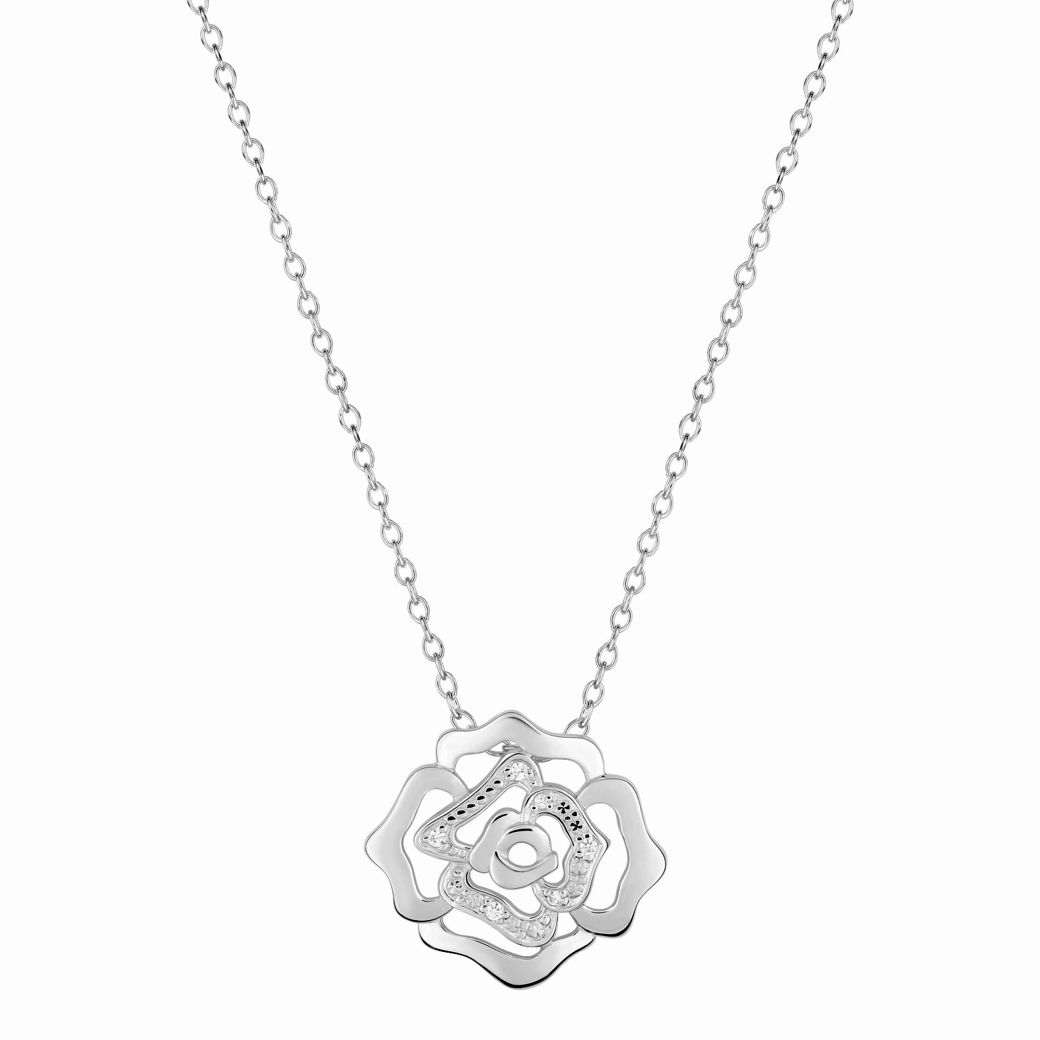 Fontenay Paris Rhodium Plated 45 cm Necklace with Zirconia fashion-jewelry  