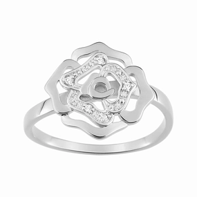 Fontenay Paris Rhodium Plated Ring with Zirconia fashion-jewelry  