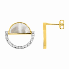 Fontenay Paris Women's Gold  Plated Earrings with Zirconia 