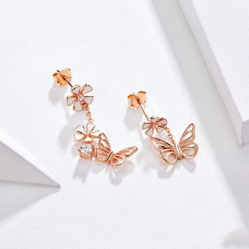 Forest Series Butterfly Flower Earrings
