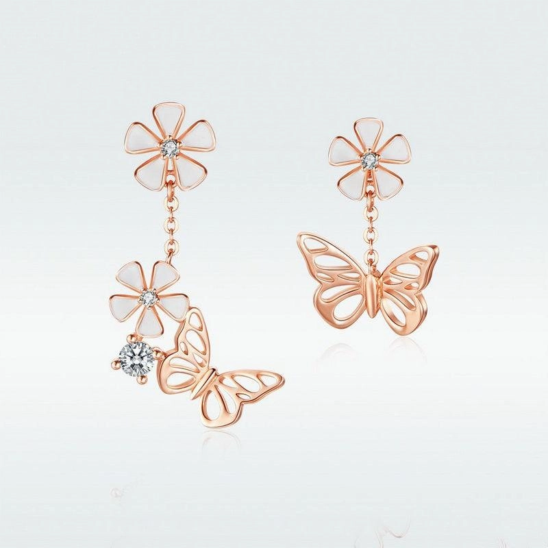 Forest Series Butterfly Flower Earrings