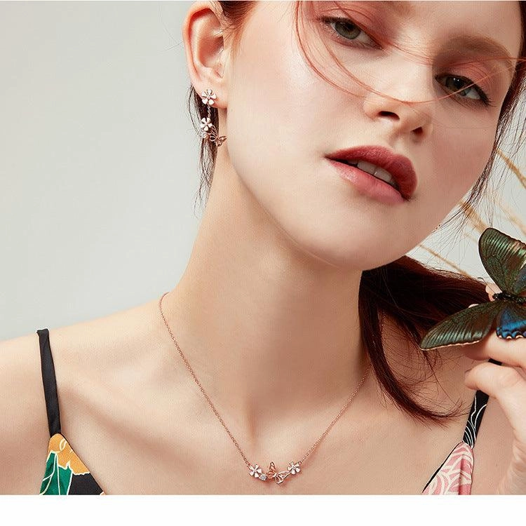Forest Series Butterfly Flower Earrings