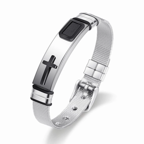 Forever adorned steel hand-chain-bracelet  