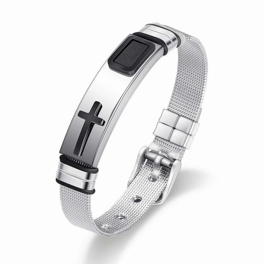 Forever adorned steel hand-chain-bracelet  