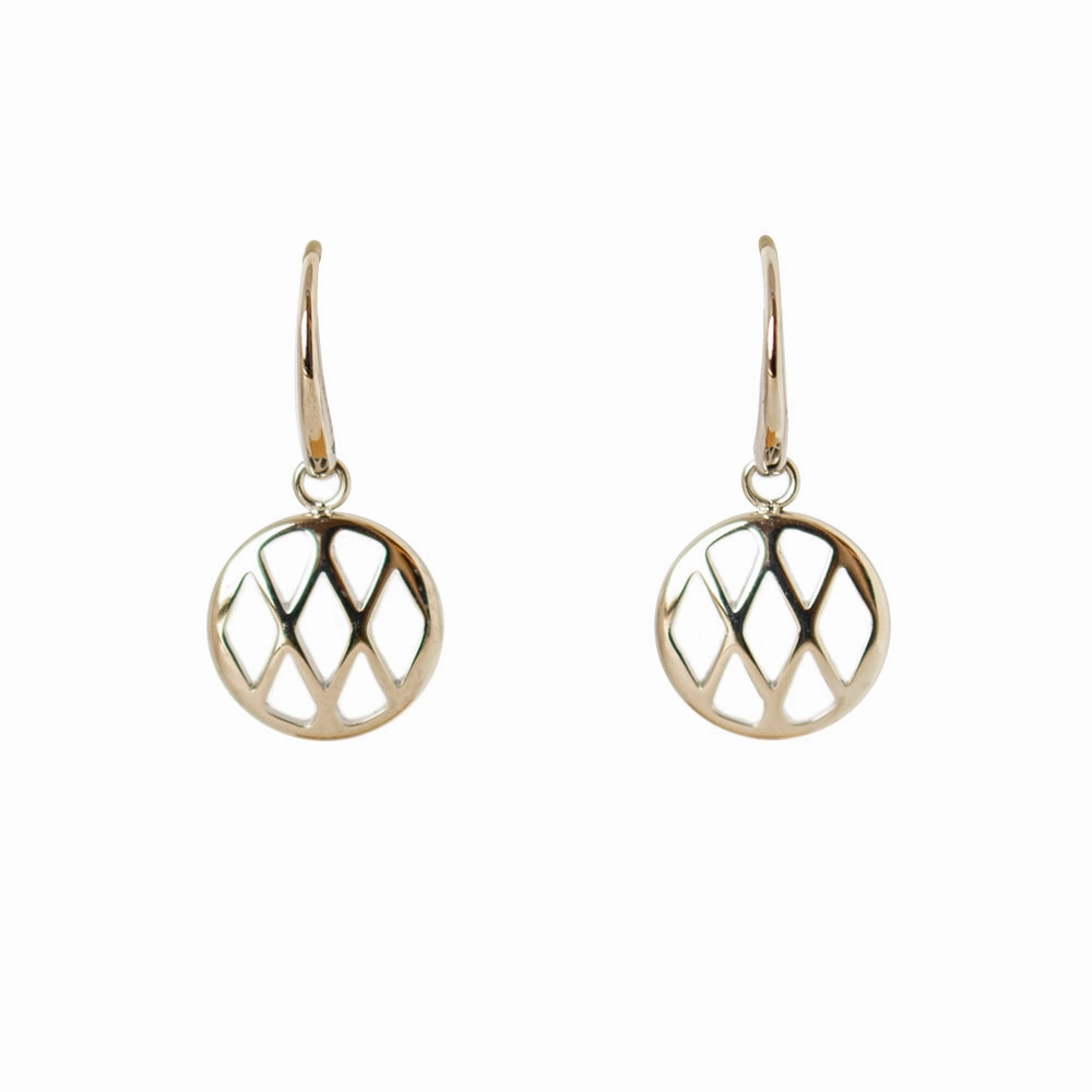 Fossil Earrings Base Metal With Zircon, Silver Color 