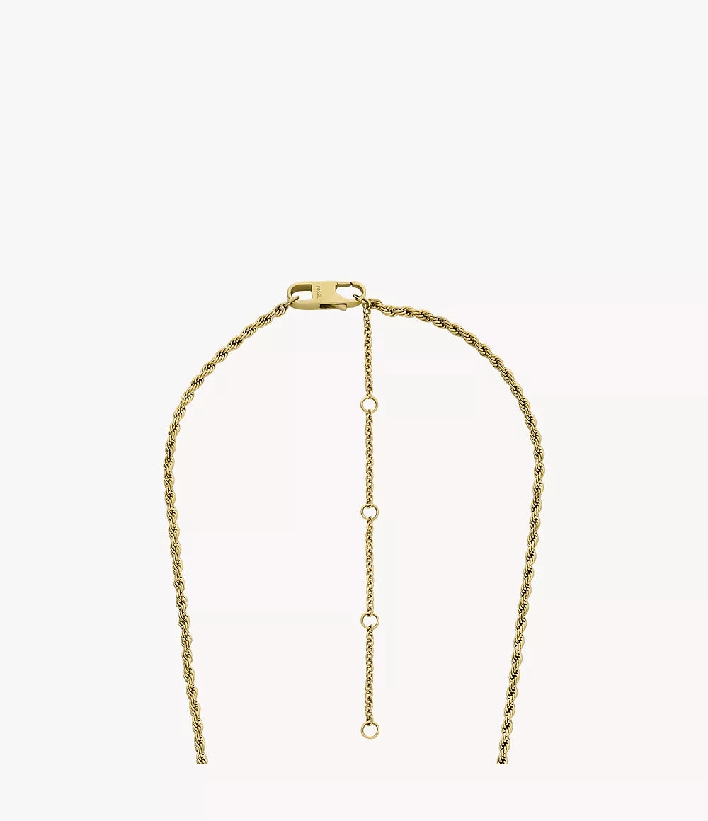 Fossil Harwell Ladies Three-Hand Gold-Tone Stainless Steel Watch Necklace